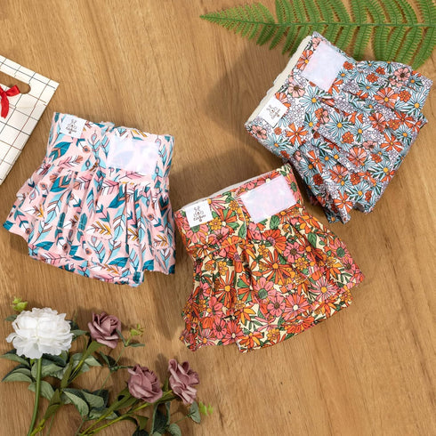 3 Pack QBD12M CuteBone Female Dog Diapers with Skirts Reusable Puppy Dresses Pants for Heat Cycle Period