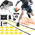 GHB Agility Ladder and Football Training Equipment Set with 4 Hurdles, Speed Ladder, and Resistance Parachute