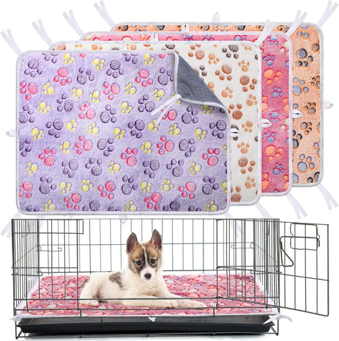 Kajaia 4 Pack Washable Pee Pads with Belt for Pet Crate 18''