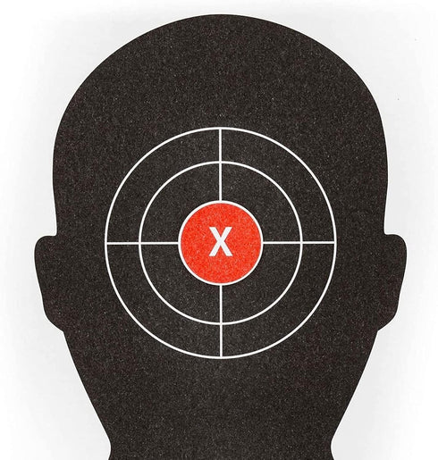 Juvale 50 Pack Paper Shooting Targets for Range, Bulk for Hunting Handguns Pistols Rifles Silhouette with Red Bullseye