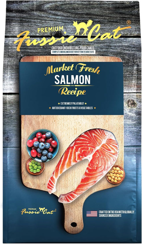 Fussie Cat Market Fresh Salmon Meal Formula - Grain-Free Dry Cat Food - 4lb