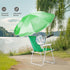 BIVVI 265 lbs 1 Beach Chair with Umbrella for Adults, High Back Folding Camping Armchair Shade Portable Sand Chair