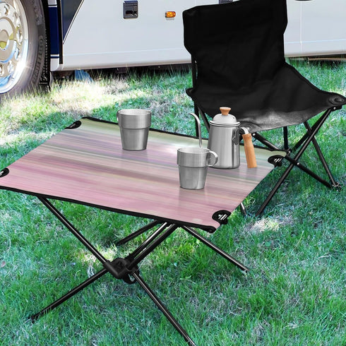 Amooorous Foldable Coffee Table Gradual Change Extendable Outdoor Grill Table with Carry Bag for Outdoor Cooking Picnic