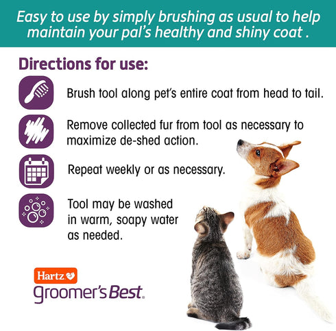 Hartz Groomer's Best Fur Fetcher De-Shedder Dog Brush, Black
