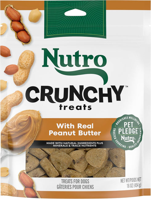 Nutro Crunchy Dog Treats, Real Peanut Butter, 16 oz Bag