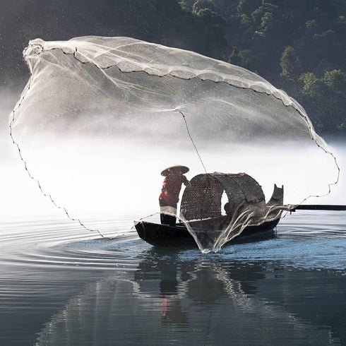 1/2 inch 3FT 12FT Lawaia Cast Net Cast Nets for Fishing Hand Throw Bait Nets Mesh Freshwater Saltwater Fish Gear