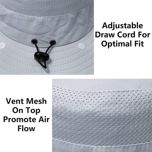 UPF 50+ Sun Fishing Hat for Men Women with Detachable Face Cover & Neck Flap, Wide Brim Hat