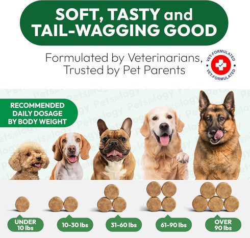 170 Hemp Hip and Joint Supplement for Dogs - Glucosamine for Dogs - Mobility Support Chews - Advanced Joint Pain Relief
