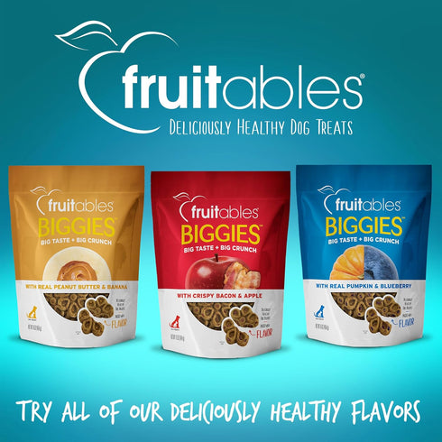Fruitables Biggies Dog Biscuits, 16 oz – Crunchy Treats with Pumpkin, Real Fruit Flavor, Wheat, Corn & Soy Free