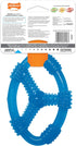 Nylabone Spin Tug & Play Puppy Chew Ring Toy, Soothing Teething Bone for Medium Dogs, Blue, Peanut Butter Flavor, 1