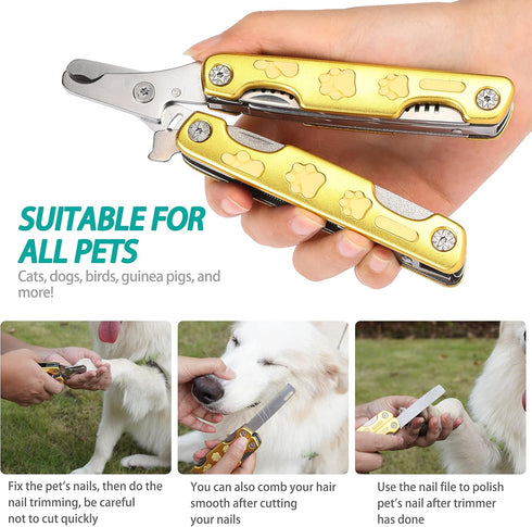 Pet Nail Clipper for Thick Nails - Heavy Duty Dog Toenail Clippers for Large Dogs with Nail File