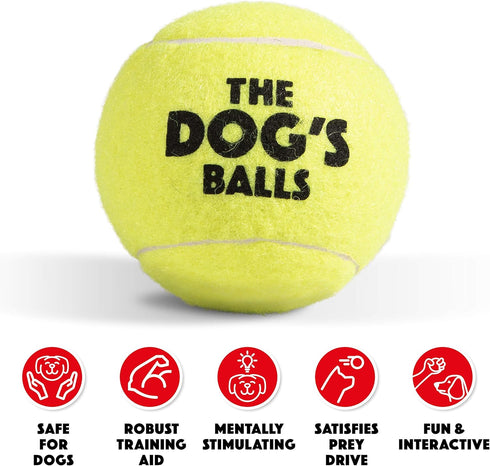 The Big Dog's Balls, Dog Tennis Balls, 3-Pack Yellow, 3 Inch Diameter for Training, Play, Exercise & Fetch