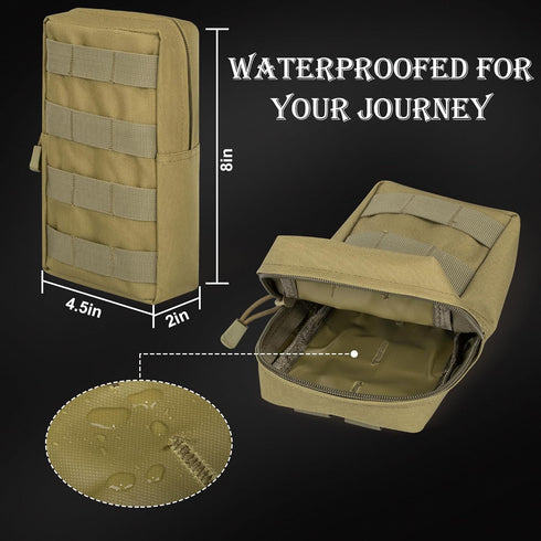Tactical MOLLE Utility Pouch Kit EDC Accessories Bag with Phone Holder, Water Bottle Pouch, Medical First Aid Pouch