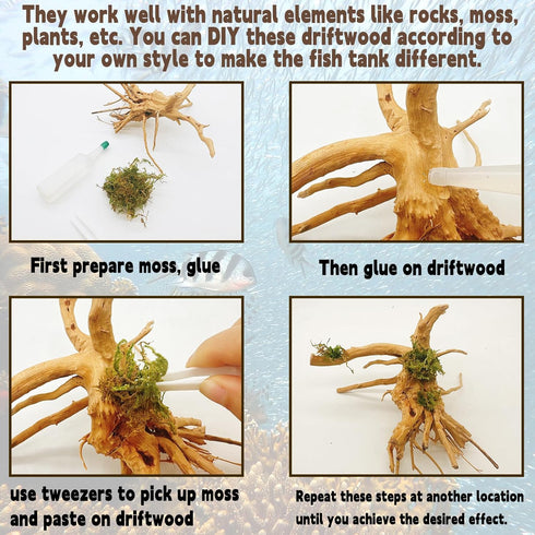 Hamiledyi 5.9-7.9in Natural Driftwood Spider Wood Assorted Branches for Fish Tank Decoration (3 PCS).