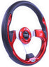 Huskey 12.5 Inch Racing Style Red Golf Cart Steering Wheel for Club Car/EZGO/Yamaha, Classic SS Center Logo