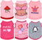 6 Pieces Dog Shirt Puppy Sweatshirt - Sleeveless Vest for Small to Medium Dogs, Cute Patterns, S Size