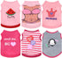 6 Pieces Dog Shirt Puppy Sweatshirt - Sleeveless Vest for Small to Medium Dogs, Cute Patterns, S Size