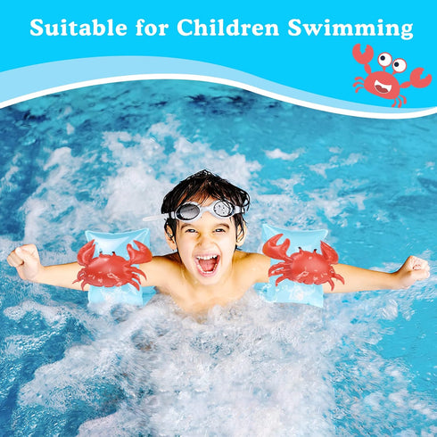 HeySplash Inflatable Armbands for Kids, Pool Arm Floatie Sleeves, Up to 55lbs, Aged 3-6