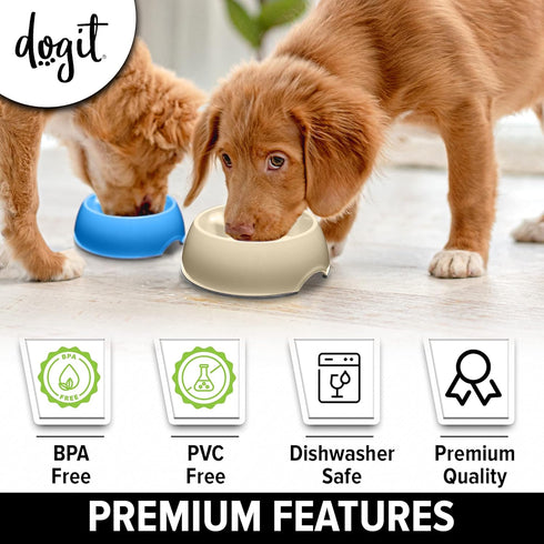 Dogit Dog Bowl Slow Feeder for Wet or Dry Food, Go Slow Anti-Gulping Dish, White, Size S