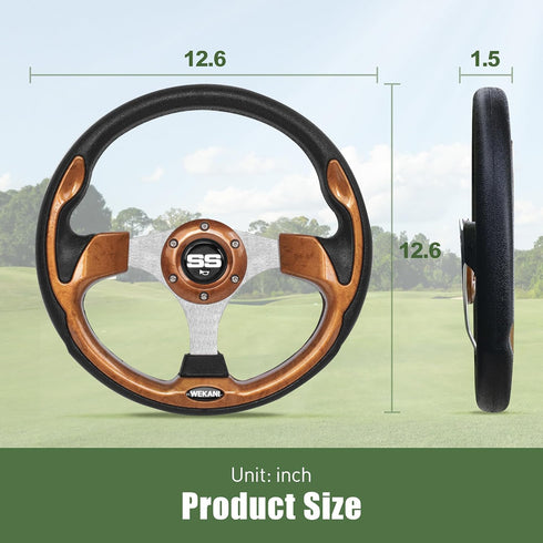 Golf Cart Steering Wheel for EZGO YAMAHA Club Car Precedent Most Golf Carts Wood Grain