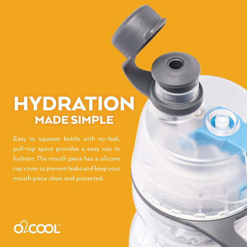O2COOL ArcticSqueeze Insulated Squeeze Bottle, 20 oz., Blue/Blue Splash