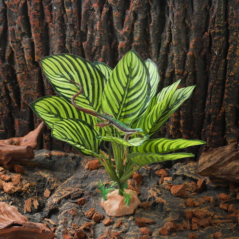 IBWell Reptile Terrarium Plants - Tortoise Habitat Accessories, Artificial Spider Plant for Gecko, Ball Python