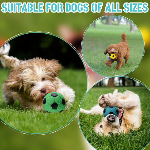 9 Pcs Latex Squeaky Dog Toys Ball - Interactive Fetch Toys for Small Medium and Large Dogs