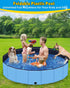 Foldable Dog Pool - 79" x 12" Anti-Slip Portable Swimming Pool, Collapsible Kiddie Pool for Outdoor and Indoor Pets