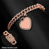 Hillban Rose Gold-Plated Diamond Dog Chain Collar with Heart Rhinestones, Personalized Name Tag for Small, Medium, and