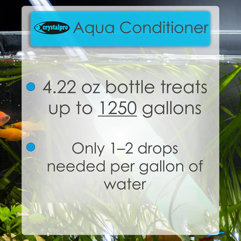 1250 Ammonia 4.2 Oz Crystalpro Aqua Conditioner - Treats Gallons - Aquarium Water Conditioner - Neutralizes Chlorine