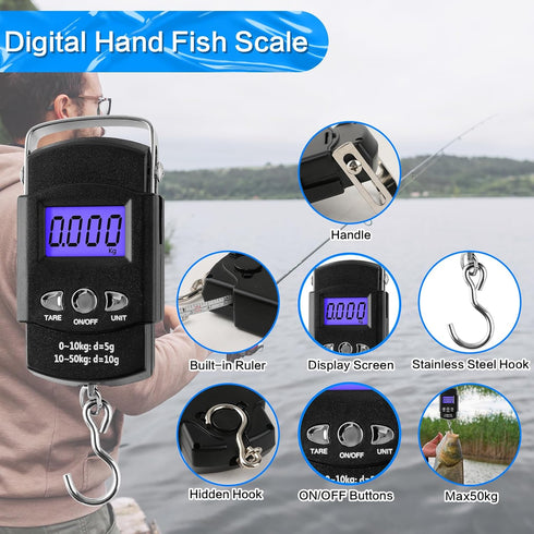 mouhike 113Pcs Fishing Tool Kit, Fishing Bag, Pliers, Gripper, Lures, Tackle Box, Scale Accessories