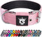 TSPRO Tactical Dog Collar, Nylon 1.5inch Wide, Military Grade Heavy Duty Metal Buckle, Pink-L (Size S)
