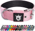 TSPRO Tactical Dog Collar, Nylon 1.5inch Wide, Military Grade Heavy Duty Metal Buckle, Pink-L (Size S)
