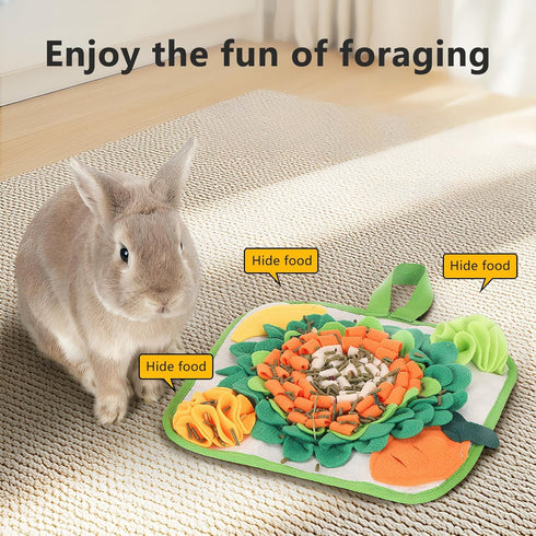 Fanlahmtasy 11.8"x11.8" Rabbit Foraging Mat Snuffle Mat for Rabbits, Bunny Snuffle Mat, Ideal for Guinea Pigs