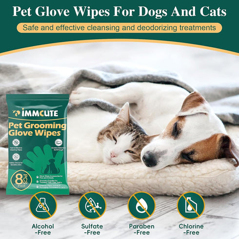 32 PCS Unscented Extra Thick Pet Bathing Wipes for Dogs & Cats - Cleaning & Deodorizing Grooming Gloves
