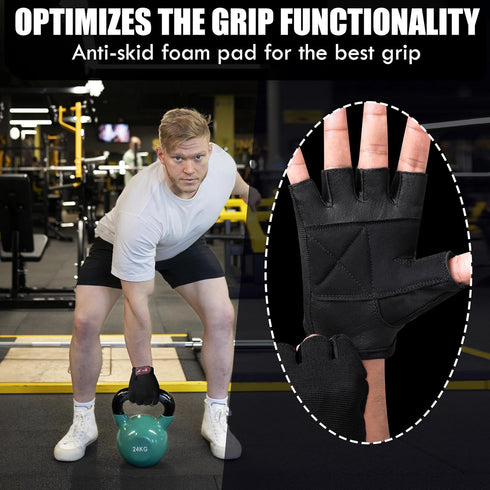 FIT TO LEAD TRADERS Weightlifting Gym Gloves Workout Gloves for Men & Women with Wrist Support, Non-Slip Palm