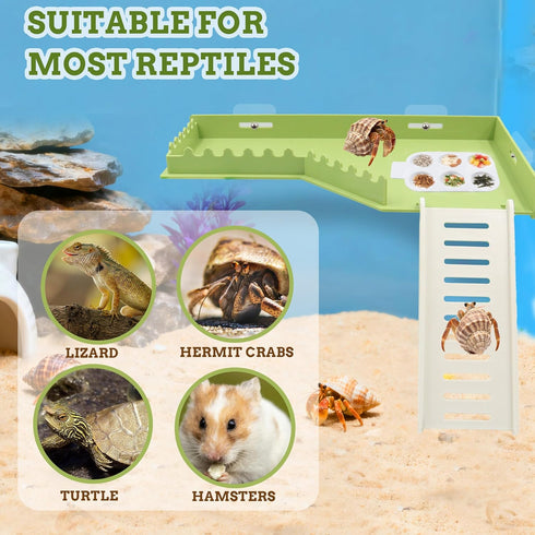 Simaixing Hermit Crab Platform with Ladder and Food Dish Hermit Crab Climbing Toys for Habitat Hermit Crab Supplies