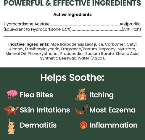 4 oz Chew + Heal Labs Hydrocortisone Lotion for Dogs - Anti Itch Cream for Irritated Skin, Flea Bites, Itching