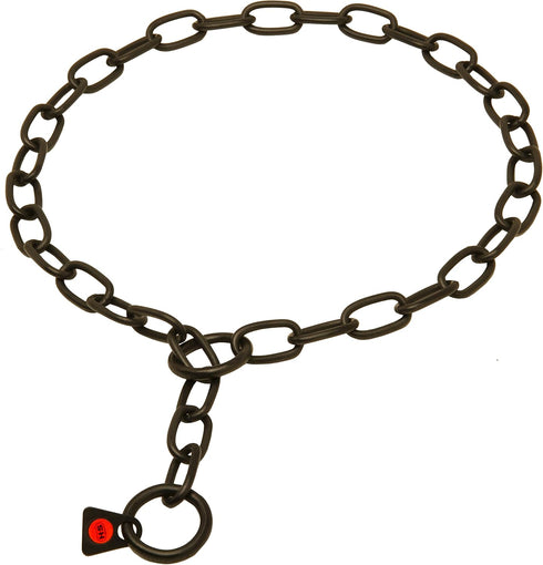 Herm Sprenger Black Stainless Steel Medium Link Chain Collar - 3.0 mm x 22 inches