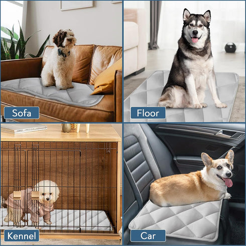 Dog Crate Pad 2 Pack, Soft Anti-Slip Bottom Mat, Machine Washable, Fits 36 Inch Dog Crate, Grey, 36" x 23"