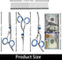 Dog Grooming Scissors Kit - Includes Curved, Thinning, Straight Scissors, Comb, Nail Clippers for Small Dogs & Puppies
