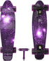 Skatro Mini Cruiser Skateboard - 22x6 Inch Retro Style Plastic Board Comes Complete for Kids and Beginners.