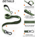 TwoEar 6FT 1IN Strong Green Dog Leash with 2 Padded Handles, Comfortable Soft Dual Handle for Small Medium Large Dogs