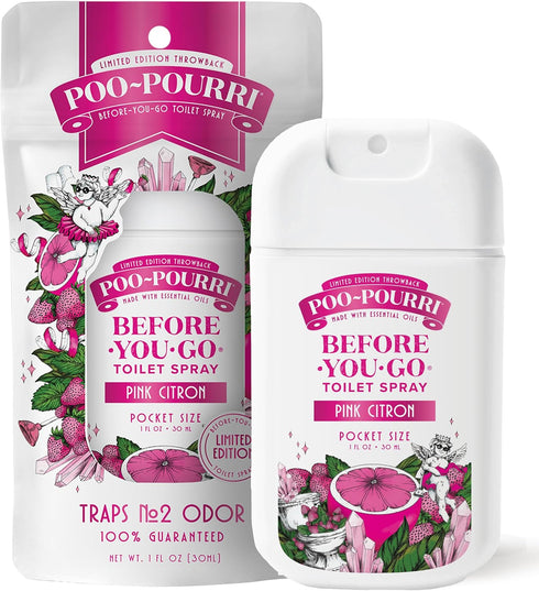 Poo-Pourri Before-You-Go Pocket Toilet Spray, Travel Essentials, Pink Citron, 1 Fl Oz,