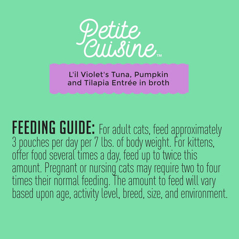 PETITE CUISINE Grain-Free Wet Cat Food, L'il Violet's Tuna, Pumpkin & Tilapia, 24 cans 2.8 oz