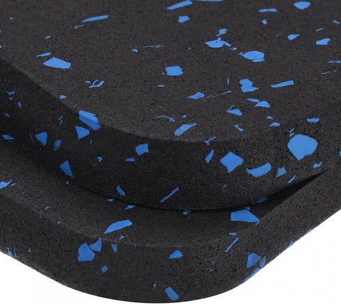 uxcell Treadmill Mat, 3.9"x3.9" Exercise Equipment Mat for Floor Protection, Sound Reduction, Black Blue, 6 Pcs