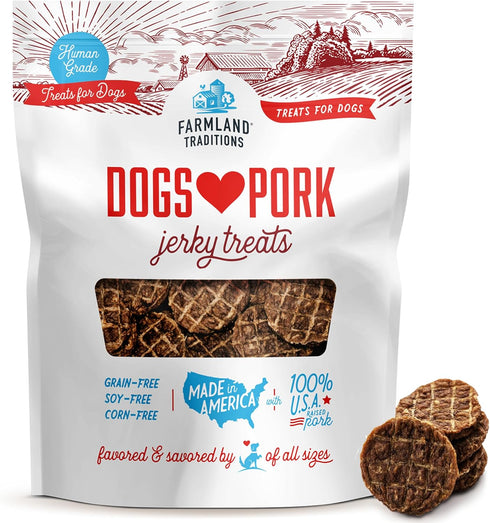 Farmland Traditions New Filler Free Dogs Love Pork Premium Jerky Treats for