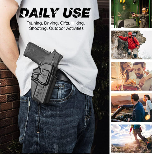 Taurus G3 OWB Holster, Polymer Open Carry Holster with 360 Degrees Adjustable for Right Hand Black