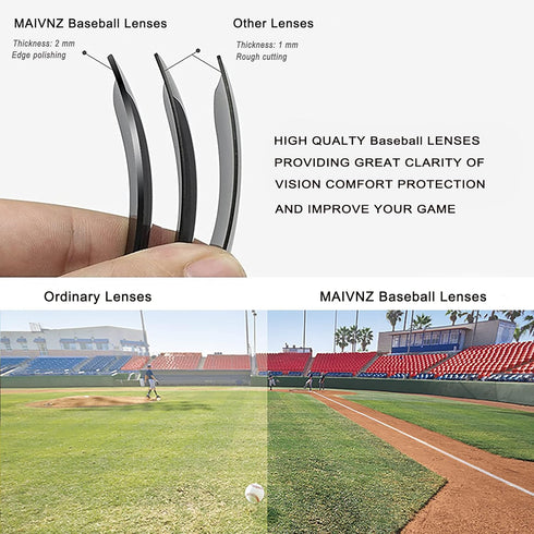 Youth Baseball Sunglasses for Boys, UV400 Girls Softball Glasses, Kids Age 6-14 Cycling Sports