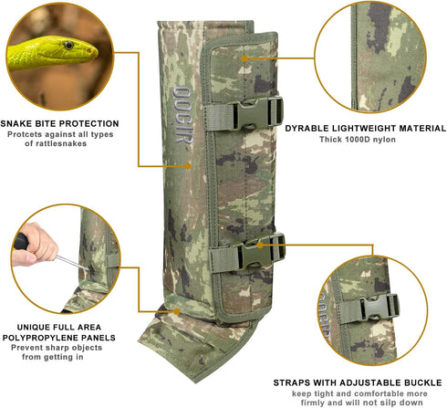 QOGIR Snake Gaiters for Hunting - Durable Snake Guards for Men & Women, Bite Protection for Lower Legs